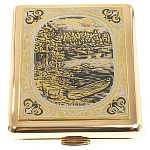 Портсигар на 20 сигарет с гравировкой природы в подарочной коробке Metal Cigarettes Cases варинант исполнения - 1 | Loft Concept в Тюмени