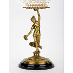 Чаша стеклянная прозрачная на бронзовой подставке с фигуркой девушки Eden Garden варинант исполнения - 2 | Loft Concept в Тюмени