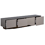 Тумба под телевизор со стеклянной столешницей и с выдвижными ящиками Minimalist Accent варинант исполнения - 2 | Loft Concept в Тюмени