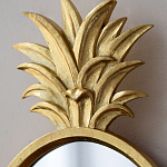 Зеркало овальной формы с золотистой рамкой и декоративной верхушкой в виде ананаса Pineapple Shine  варинант исполнения - 3 | Loft Concept в Тюмени