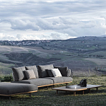 Дизайнерский кофейный стол из дерева с керамической столешницей уличный SWAY Coffee Table варинант исполнения - 7 | Loft Concept в Тюмени