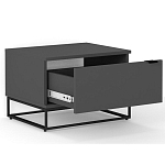 Тумба прикроватная цвета графит с ящиками Strict Lines варинант исполнения - 3 | Loft Concept в Тюмени