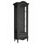 Витрина черная однодверная из массива бука с 4-мя полками и ящиком Black Provence варинант исполнения - 1 | Loft Concept в Тюмени