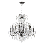 Люстра с хрустальными подвесками и металлическим основанием Диаметр 80 см Rococo Iron & Crystal Chandelier варинант исполнения - 1 | Loft Concept в Тюмени