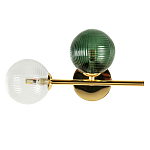 Бра с рифлёными шарообразными плафонами прозрачного и зелёного цвета Bolle Multi Color hanging lamp варинант исполнения - 1 | Loft Concept в Тюмени