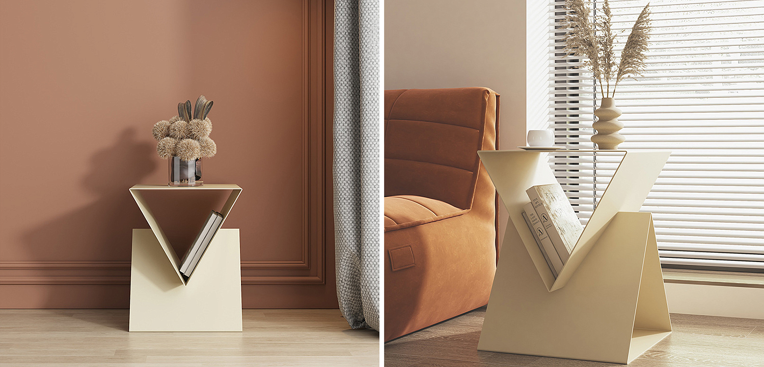 Приставной стол Two Triangles Beige Side Table Приставной стол Two Triangles Beige Side Table - Loft-Concept в Тюмени