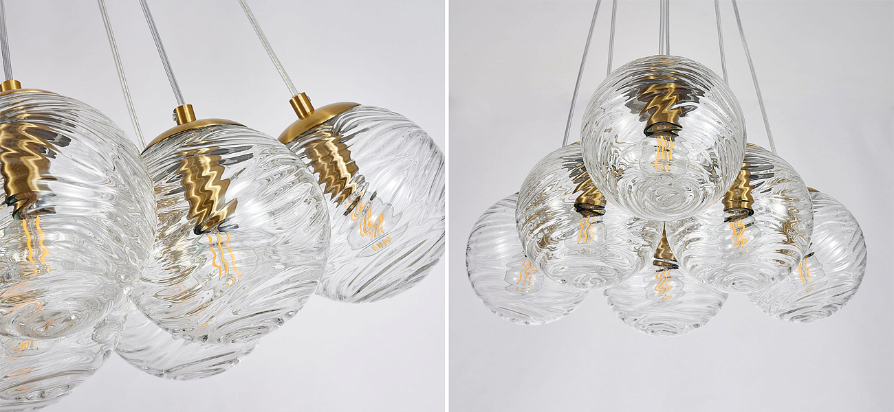 Люстра Perforated Glass Bubbles 6 ламп Люстра Perforated Glass Bubbles 6 ламп - Loft-Concept в Тюмени
