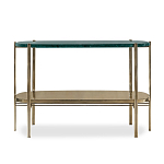 Консоль овальной формы золотая с полкой для хранения Craig варинант исполнения - 1 | Loft Concept в Тюмени