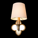 Бра с белым текстильным абажуром и декоративным основанием в виде четырехлистника с зеркальной вставкой Vitorino варинант исполнения - 19 | Loft Concept в Тюмени