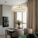 Круглая люстра с декором из рельефного стекла Cassian Relief Glass Chandelier 80 варинант исполнения - 3 | Loft Concept в Тюмени