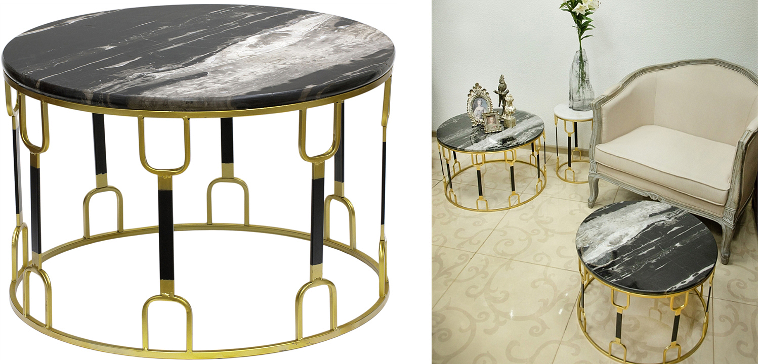Приставной стол Dorius Side Table black marble Приставной стол Dorius Side Table black marble - Loft-Concept в Тюмени