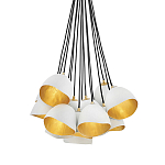 Люстра с 15-ю белыми  плафонами с золотой внутренней поверхностью Hinkley варинант исполнения - 1 | Loft Concept в Тюмени