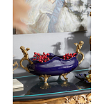 Чаша темно-синяя фарфоровая с бронзовыми ручками в виде ангелов Eden Garden варинант исполнения - 3 | Loft Concept в Тюмени