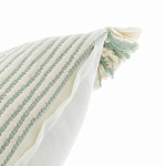 Чехол на подушку мятного цвета с бахромой и объемным узором Ethnic mix варинант исполнения - 3 | Loft Concept в Тюмени