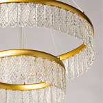 Люстра двухъярусная с золотого цвета и прозрачными подвесками Pettico варинант исполнения - 9 | Loft Concept в Тюмени