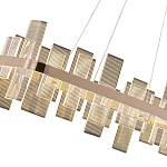 Люстра подвесная прямоугольная с рифлёными прозрачными элементами и золотым основанием Aurea Vista варинант исполнения - 2 | Loft Concept в Тюмени