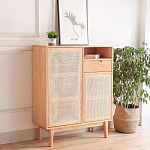 Комод с плетеными дверками и открытой нишей  с ящиком Dora Sideboard варинант исполнения - 2 | Loft Concept в Тюмени