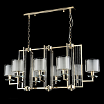 Люстра прямоугольной формы с 8-ю цилиндрическими плафонами из стекла Laurent варинант исполнения - 8 | Loft Concept в Тюмени