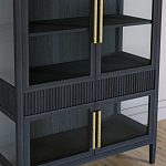 Витрина Primo со стеклянными фасадами и 2 ящиками Черный дуб варинант исполнения - 3 | Loft Concept в Тюмени