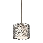 Подвесной светильник с цилиндрическим белым плафоном с ажурным узором цвета олово Kichler варинант исполнения - 1 | Loft Concept в Тюмени