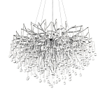 Люстра подвесная с прозрачными стеклянными подвесками в форме капель Диаметр 80 см Droplet Chandelier варинант исполнения - 7 | Loft Concept в Тюмени