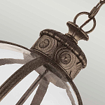 Подвесной светильник бронзового цвета с прозрачным стеклянным плафоном в форме шара в индустриальном стиле на цепи 4 лампы Feiss варинант исполнения - 5 | Loft Concept в Тюмени