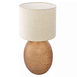 Настольная лампа с тканевым бежевым абажуром на овальном основании Beige Lampshade on Oval Base варинант исполнения - 1 | Loft Concept в Тюмени