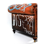 Диван Честерфильд граффити graffiti Orange Sofa натуральная кожа варинант исполнения - 7 | Loft Concept в Тюмени