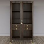 Дизайнерский шкаф витрина Elsa Dreams Walnut с 4-мя ящиками варинант исполнения - 1 | Loft Concept в Тюмени