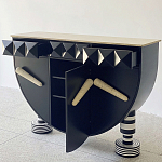 Дизайнерский комод полукруглый черный с 3-мя фактурным ящиками Occasion варинант исполнения - 2 | Loft Concept в Тюмени