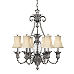 Люстра с 7-ю кремовыми текстильными абажурами Hinkley варинант исполнения - 1 | Loft Concept в Тюмени
