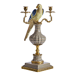 Подсвечникв образе попугая из фарфора с бронзовыми элементами Eden Garden варинант исполнения - 1 | Loft Concept в Тюмени