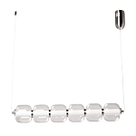 Люстра линейная с 6-ю прозрачными стеклянными плафонами округлой формы HANDLE GRAPE варинант исполнения - 2 | Loft Concept в Тюмени