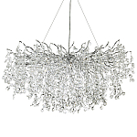 Линейная люстра с хрустальными подвесками на металлических ветках Fairytree Light Silver Linear Chandelier 18 варинант исполнения - 1 | Loft Concept в Тюмени