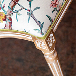 Стул из массива бука бежевый с изображением птиц и цветов Beige Green Chinoiserie Peach Garden Chair варинант исполнения - 5 | Loft Concept в Тюмени