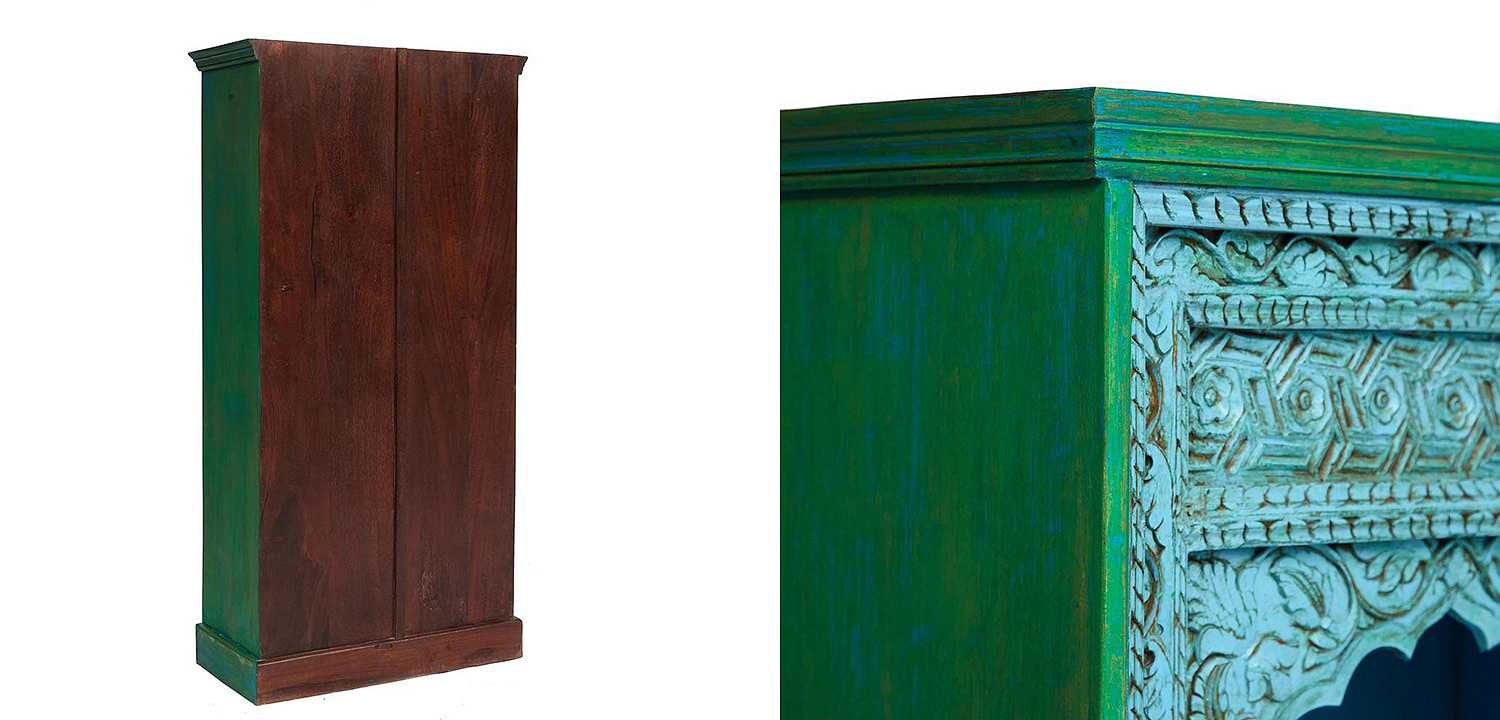 Стеллаж Indian Antique Mango Tree blue/green - Loft-Concept в Тюмени