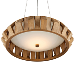 Люстра круглая из толстых деревянных реек Wooden Slats варинант исполнения - 3 | Loft Concept в Тюмени
