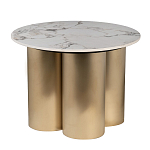 Стол журнальный круглый керамогранит белый Keramos варинант исполнения - 1 | Loft Concept в Тюмени