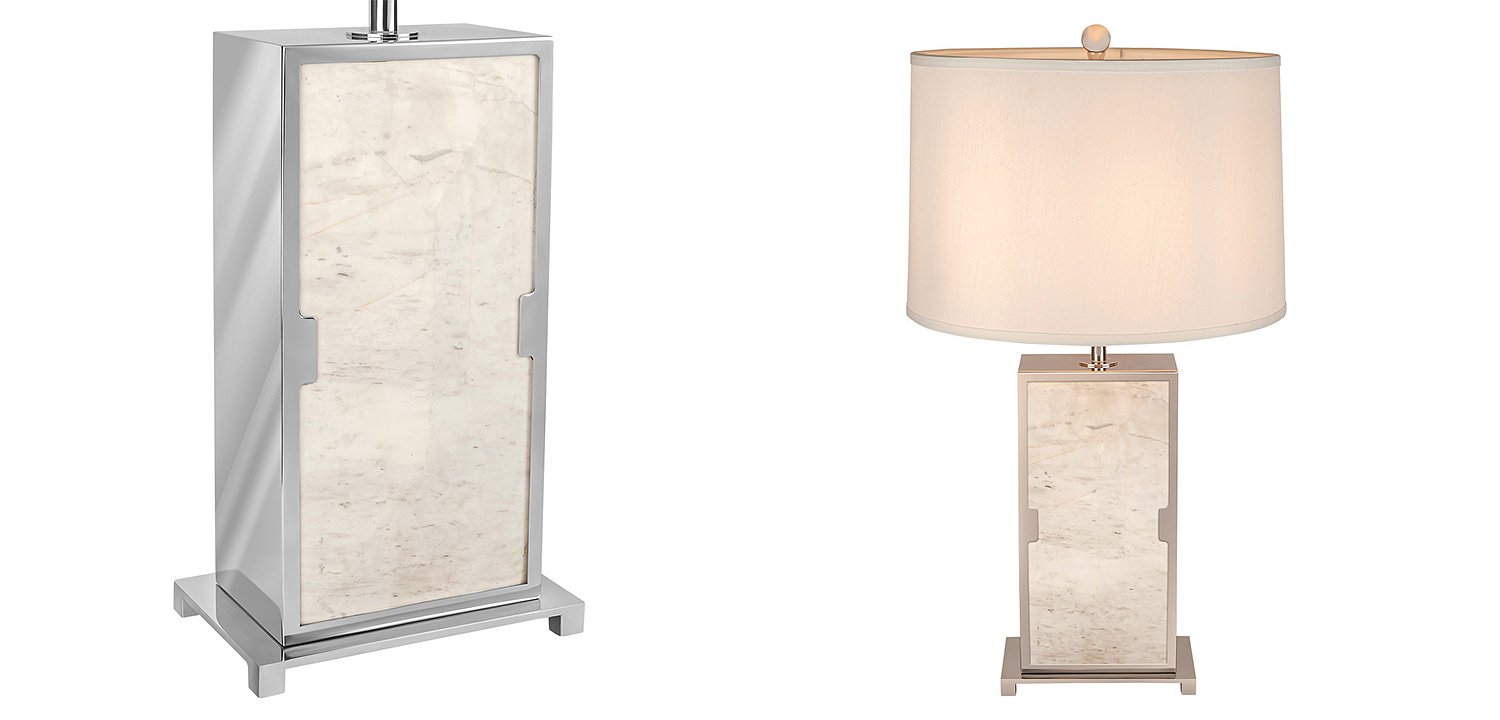 Настольная лампа с абажуром Wilbur Chrome Marble Table Lamp Настольная лампа с абажуром Wilbur Chrome Marble Table Lamp - Loft-Concept в Тюмени