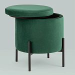 Зеленый пуф на черных ножках SANJAY варинант исполнения - 2 | Loft Concept в Тюмени