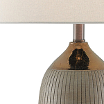 Настольная лампа керамическая с тканевым цилиндрическим абажуром Bullet варинант исполнения - 1 | Loft Concept в Тюмени