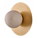 Бра круглое с плафоном из натурального камня на латунном основании Cryptocrystalline Stone варинант исполнения - 1 | Loft Concept в Тюмени