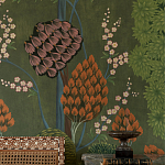 Обои ручная роспись Malwa Original colourway on Olive tobacco варинант исполнения - 2 | Loft Concept в Тюмени