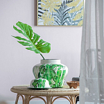 Ваза с зелёными листьями и крышкой Vase Green Leaves варинант исполнения - 1 | Loft Concept в Тюмени
