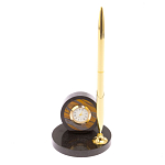 Часы настольные с ручкой из натурального камня Stone Clock варинант исполнения - 10 | Loft Concept в Тюмени