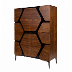 Высокий комод с узором из шпона на фасаде Sahara варинант исполнения - 3 | Loft Concept в Тюмени