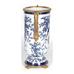 Ваза с бронзовыми ручками и синим цветочным узором Blue & White Ornament варинант исполнения - 3 | Loft Concept в Тюмени