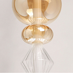 Подвесной светильник с вертикальной композицией из прозрачных и янтарных стеклянных шаров и ромбов Gabriel Scott Luna варинант исполнения - 4 | Loft Concept в Тюмени