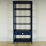 Стеллаж Elsa Dreams Blue со стеклянными полками и ящиком варинант исполнения - 4 | Loft Concept в Тюмени