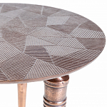 Кофейный столик с рельефной столешницей из металла Aplika Bronze варинант исполнения - 4 | Loft Concept в Тюмени